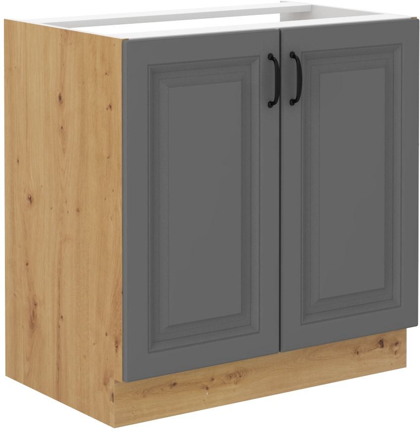 Apakšējais skapītis 80 cm, Stillo artisan/pelēka izlietne 80 ZL 2F BB