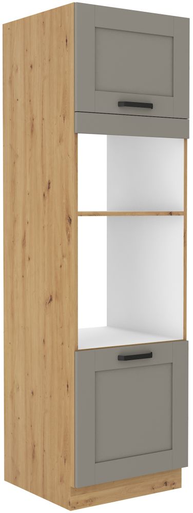 Luna artisan/claygrey 60 DPM-210 2F kolonnas skapis 60 cm cepeškrāsns un mikroviļņu krāsns