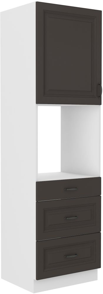 60 cm kolonnas krāsns ar atvilktnēm Stillo baltā/grafīta 60 DPS-210 3S 1F