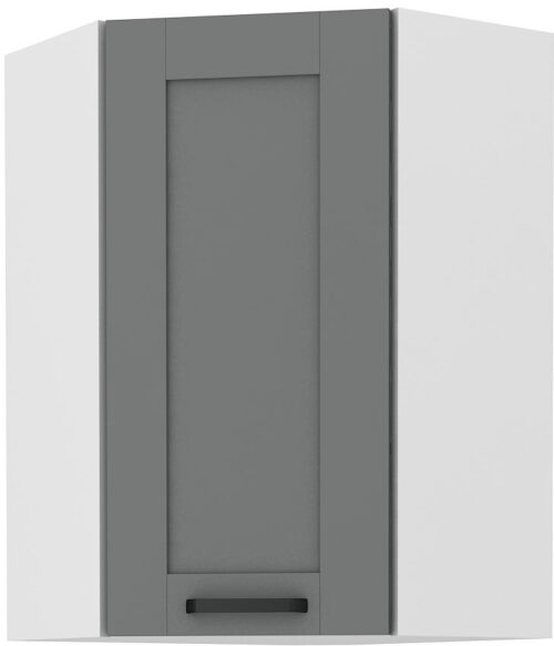 Augšējais stūra skapis 60 cm Luna balts/pelēks 60×60 GN-90 45 grādi 1F