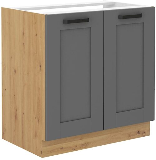 Apakšējais skapītis 80 cm, Luna artisan/pelēka izlietne 80 ZL 2F BB