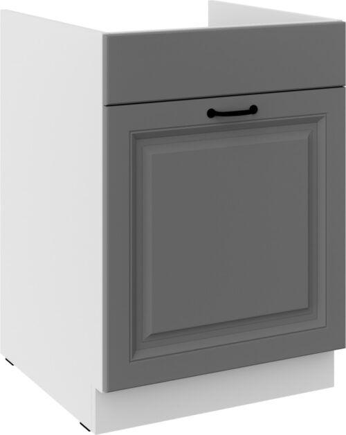 Apakšējais skapītis 60 cm, izlietne, atvilktne, Stillo, balts/pelēks, 60 ZL, 1S, BB, PREMIUM BOX