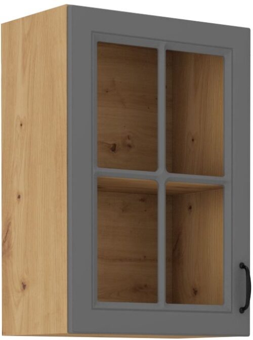 Sienas skapis 40 cm vitrīna Stillo mākslinieciskais/putekļu pelēkais 40 GS-72 1F