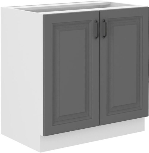 Apakšējais skapītis 80 cm Stillo balts/pelēks 80 D 2F BB