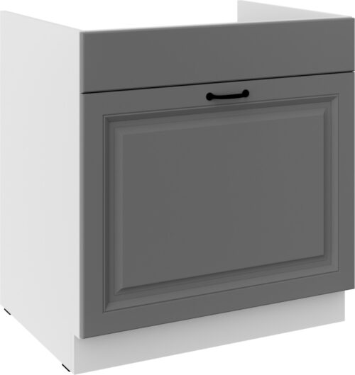 Apakšējais skapītis 80 cm, izlietne, atvilktne, Stillo, balts/pelēks, 80 ZL, 1S, BB, PREMIUM BOX
