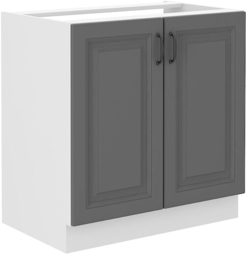 Apakšējais skapītis 80 cm, Stillo izlietne balta/pelēka 80 ZL 2F BB