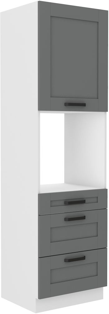 60 cm kolonnas krāsns ar atvilktnēm Luna balta/putekļaini pelēka 60 DPS-210 3S 1F