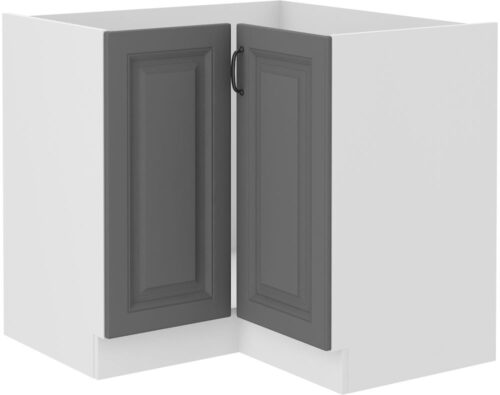 Stūra skapītis 90/90 cm Stillo balts/pelēks 90×90 ND 2F BB