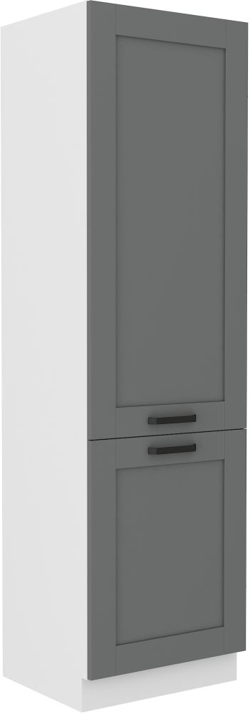Luna balts/putekļaini pelēks 60 cm pieliekamais skapis ar plauktiem DK-210 2F