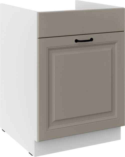 Apakšējais skapītis 60 cm, izlietne, atvilktne, Stillo balts/māla pelēks, 60 ZL, 1S, BB, PREMIUM BOX