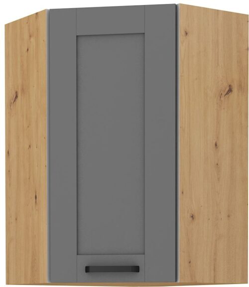 Augšējais stūra skapis 60 cm Luna artisan/pelēks 60×60 GN-90 (45 grādi) 1F