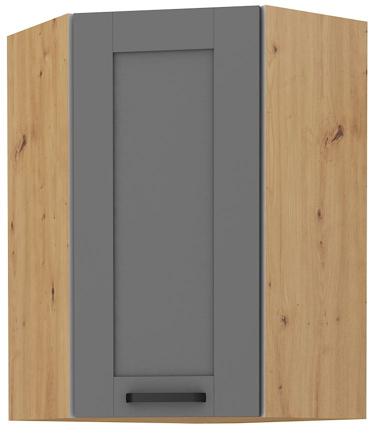 Augšējais stūra skapis 60 cm Luna artisan/pelēks 60x60 GN-90 (45 grādi) 1F