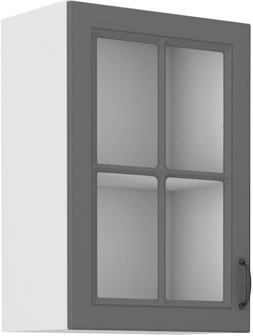 Sienas skapis 40 cm vitrīna Stillo balts/pelēks 40 GS-72 1F