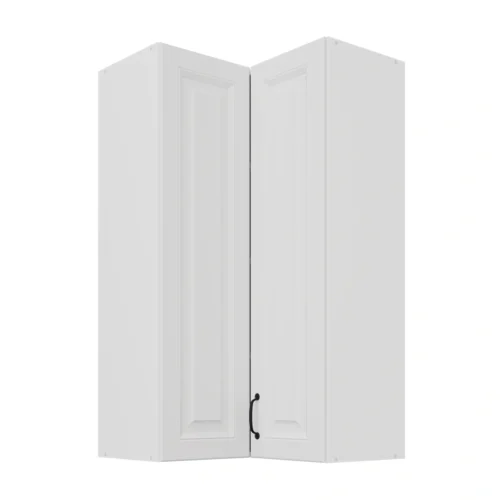 Augšējais stūra skapis 60 cm Stillo balts/balts 60×60 GN-108 2F 90 grādi