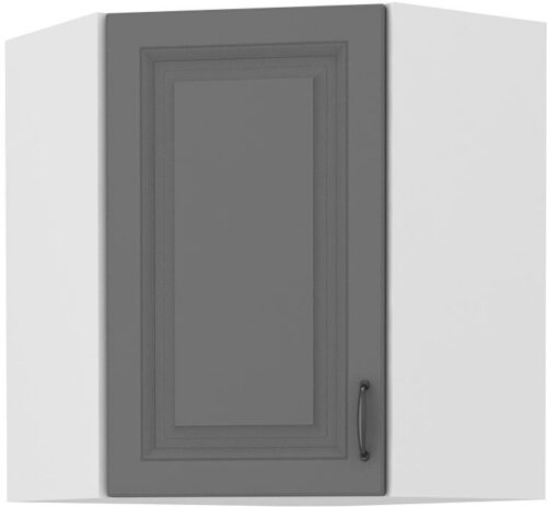 Augšējais stūra skapis 60 cm Stillo balts/pelēks 60×60 GN-72 45 grādi 1F