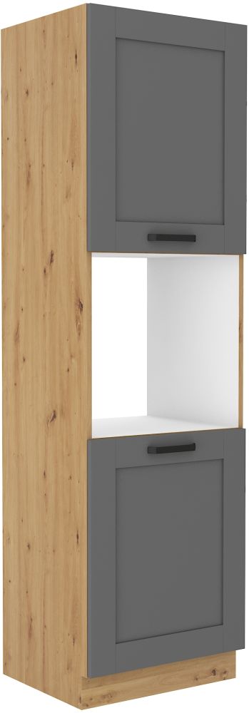 Luna artisan/putekļu pelēka 60 cm cepeškrāsns skapis DP-210 2F