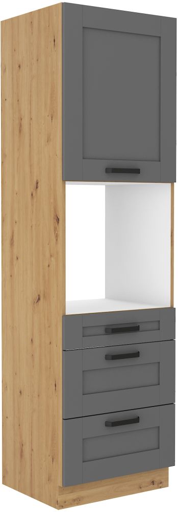 60 cm kolonnas krāsns ar atvilktnēm Luna artisan/dust grey 60 DPS-210 3S 1F