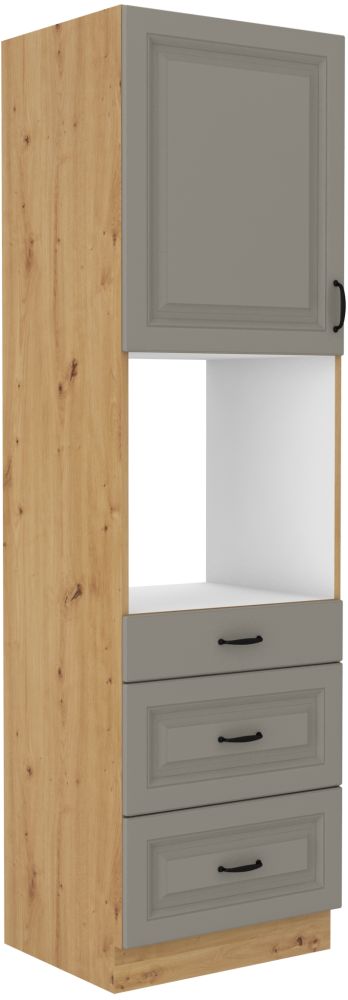 60 cm kolonnas krāsns ar atvilktnēm Stillo artisan/claygrey 60 DPS-210 3S 1F