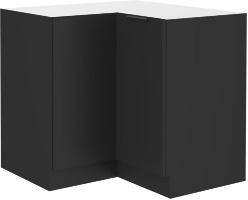Stūra skapītis apakšā 90/90 cm, melns, matēts, 89×89, DN 1F BB