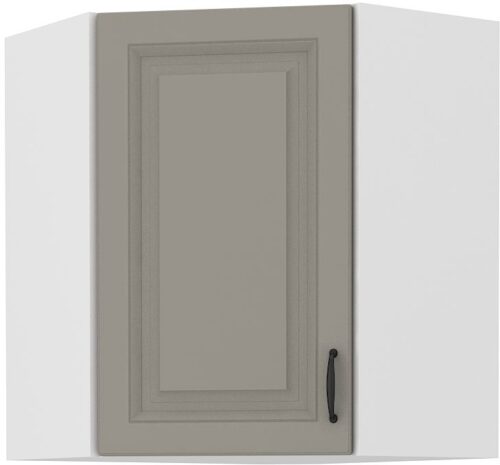 Augšējais stūra skapis 60 cm Stillo balts/māla pelēks 60×60 GN-72 45 grādi 1F