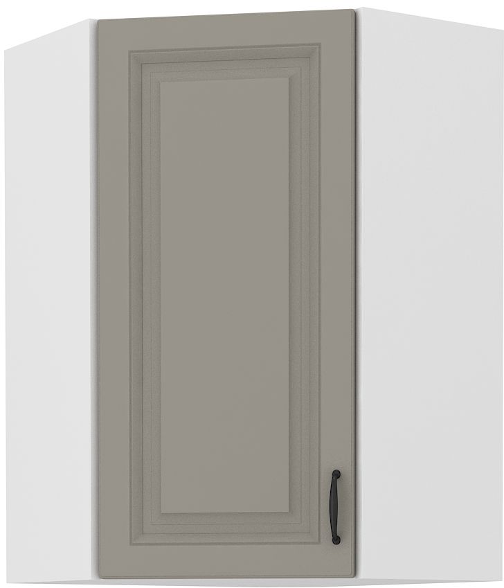 Augšējais stūra skapis 60 cm Stillo balts/pelēks 60x60 GN-90 45 grādi 1F