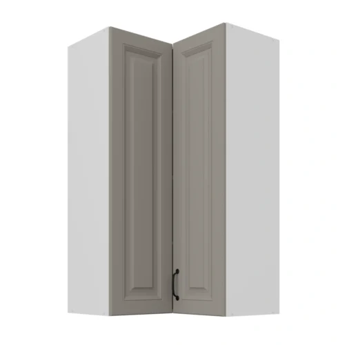 Augšējais stūra skapis 60 cm Stillo balts/māla pelēks 60×60 GN- 108 2F 90 grādi