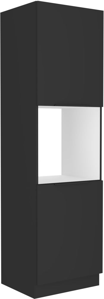 Kolonnas skapis 60 cm Sienas cepeškrāsns matēti melna 60 DP-210 2F