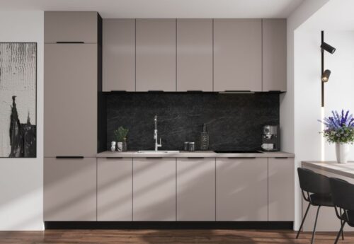 Arona virtuves komplekts ar kolonnu, virtuve 285 cm kašmira krāsā