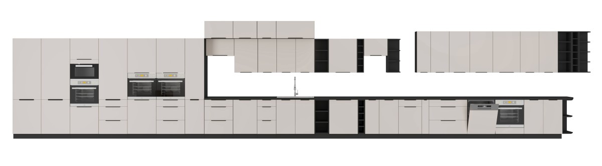 Arona virtuves komplekts ar vitrīnu, virtuve 260 cm — 7 attēls