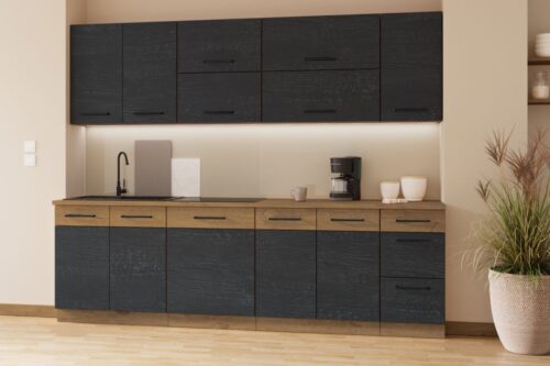 Virtuves mēbeļu komplekts, 260 cm Vigo Dark virtuve