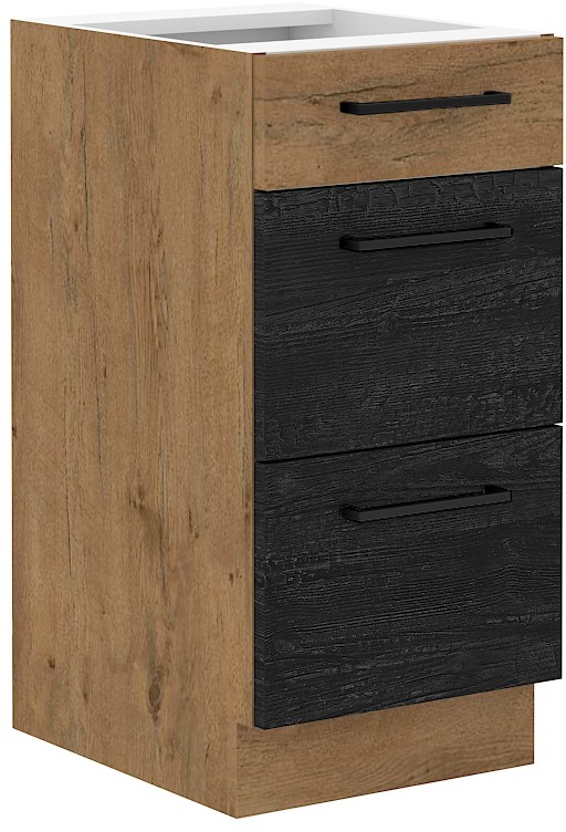 Pamata skapis 40 cm atvilktnes Quadro 40 D 3S BB Vigo Dark