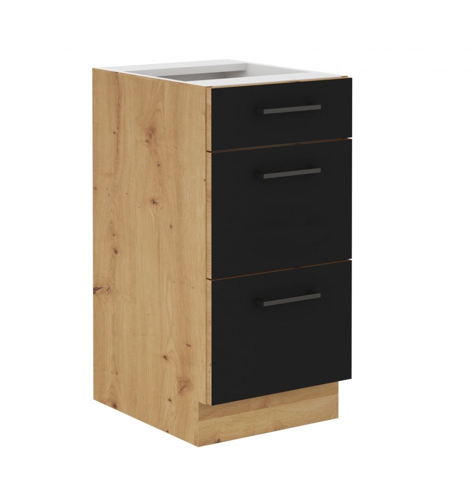 Apakšējais skapis 40 cm ar atvilktnēm Modena 40 D 3S BB