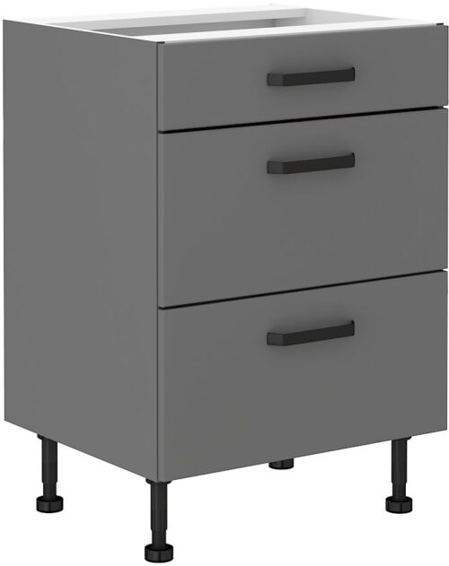 Apakšējais skapis 60 cm ar atvilktnēm Nessa 60D 3S BB