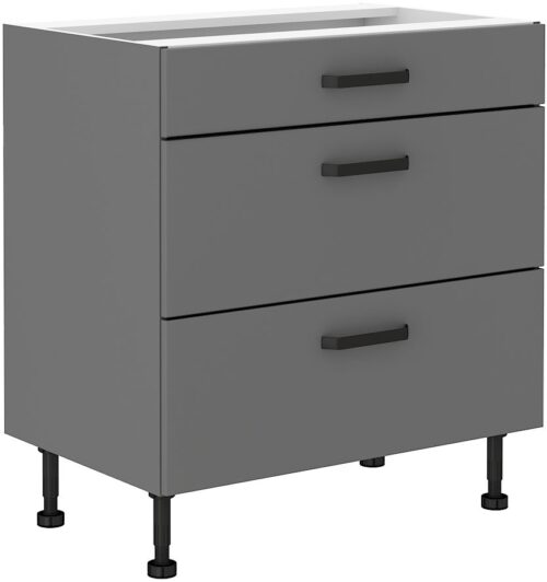 Apakšējais skapis 80 cm ar atvilktnēm Nessa 80D 3S BB