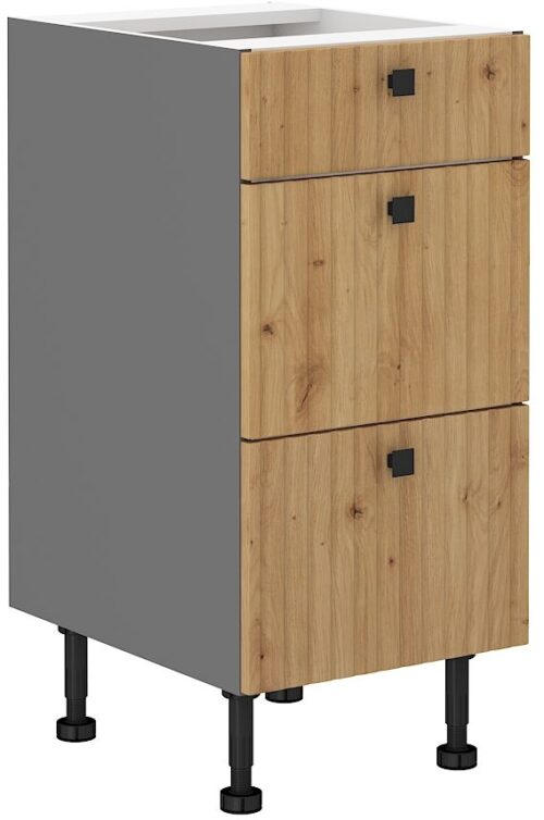 Apakšējais skapis ar 40 cm atvilktnēm Ava 40D 3S BB