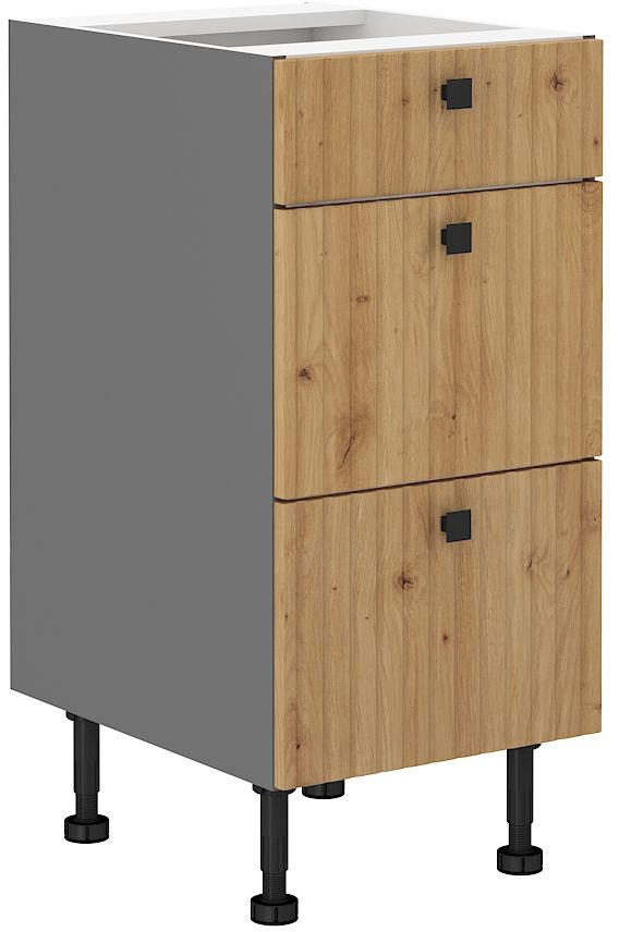 Apakšējais skapis ar 40 cm atvilktnēm Ava 40D 3S BB