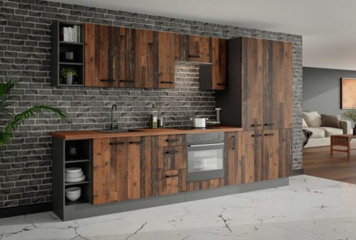 Virtuves mēbeļu komplekts 340 cm, antīks stils