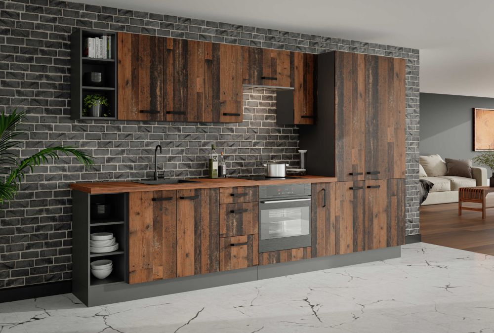 Virtuves mēbeļu komplekts 340 cm, antīks stils