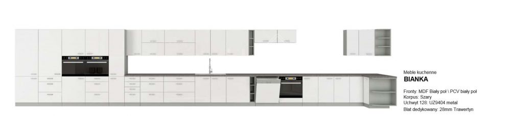 Virtuves mēbeles virtuvē 350 cm Bianka — 2 attēls