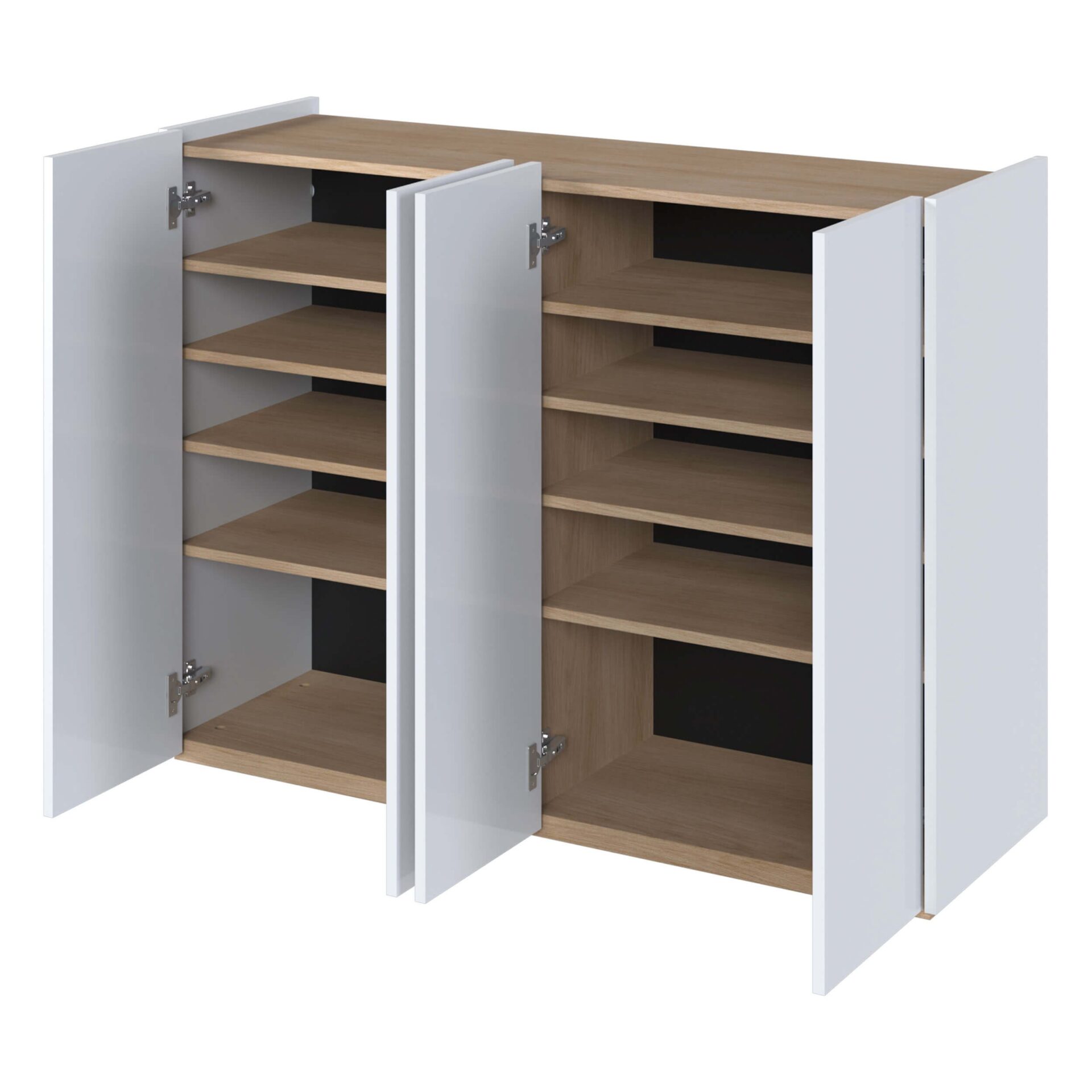 EASY EA-02 kumode ar apgaismojumu, spīdīgi balta/skandināvu ozols — 5 attēls