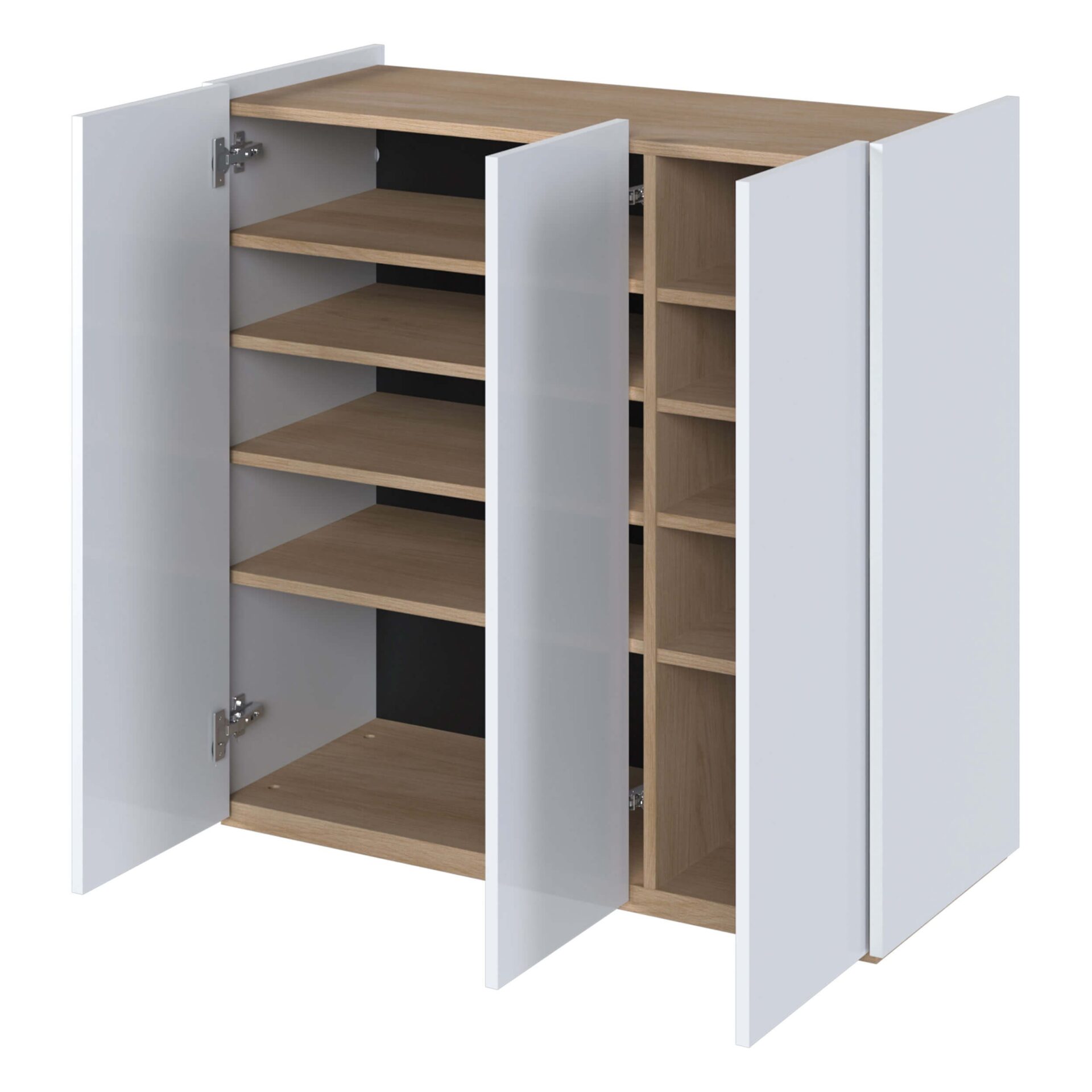 EASY EA-03 kumode ar apgaismojumu, spīdīgi balta/skandināvu ozols — 6 attēls