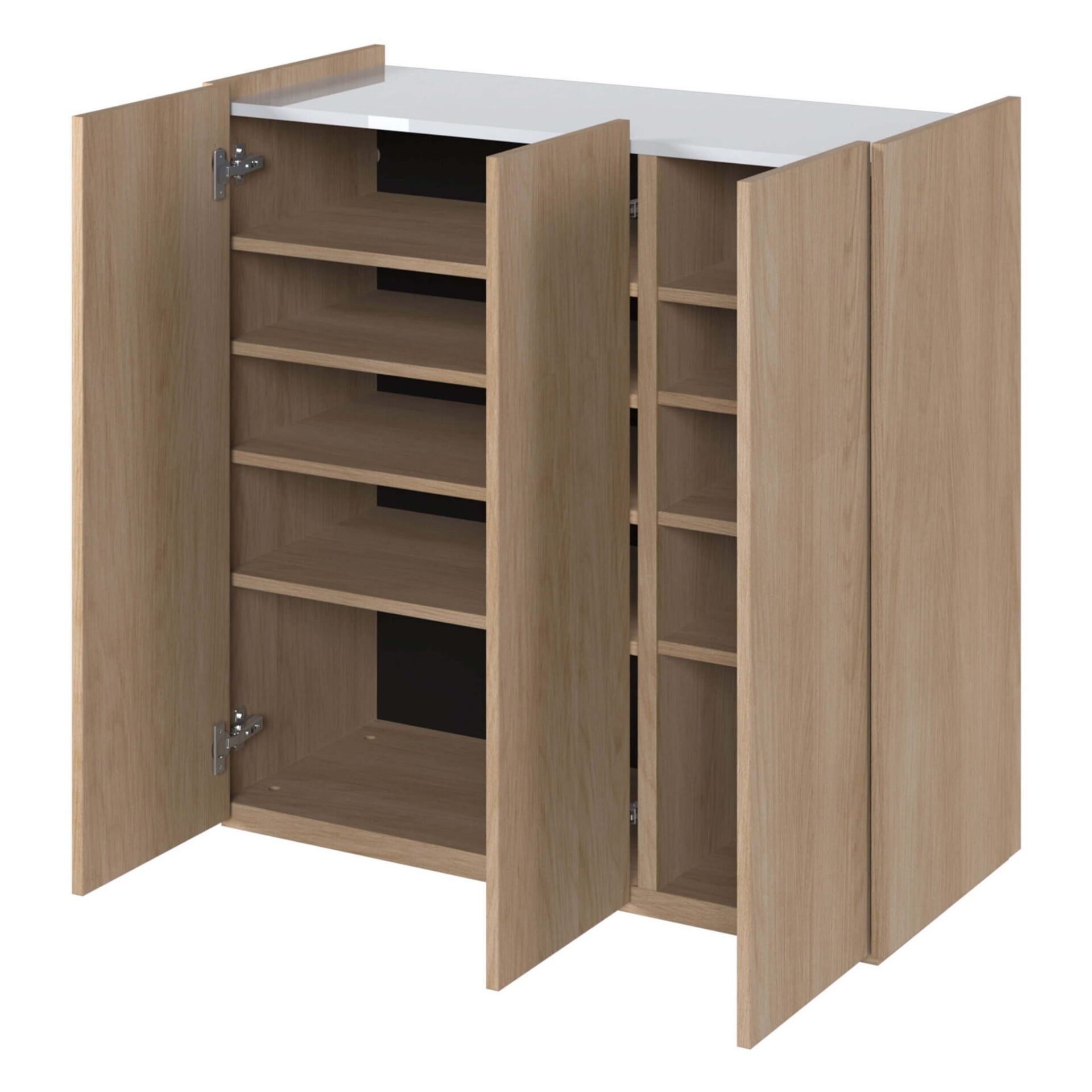 EASY EA-03 kumode ar apgaismojumu, skandināvu ozolkoka krāsa / spīdīgi balta krāsa — 6 attēls