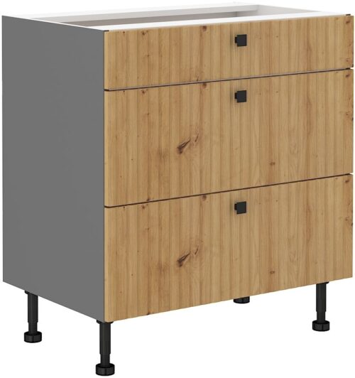 Apakšējais skapis 80 cm ar atvilktnēm Ava 80D 3S BB