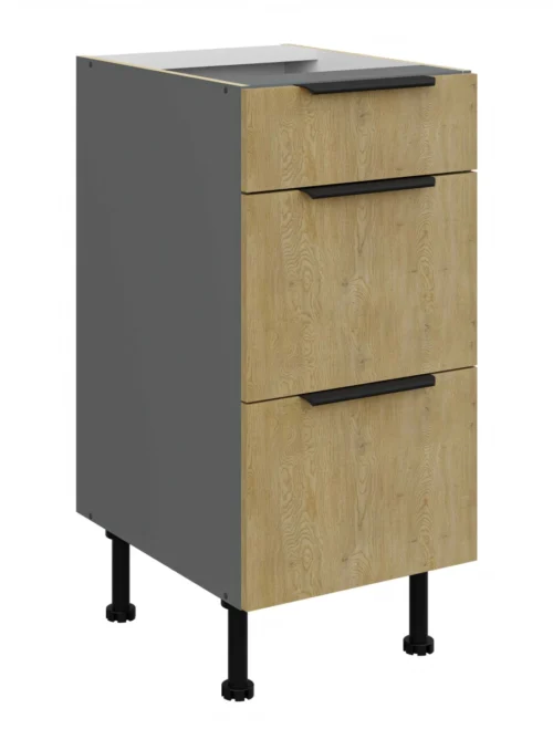 Apakšējais skapis 40 cm ar atvilktnēm Cremona antracīta krāsā 40 D 3S BB
