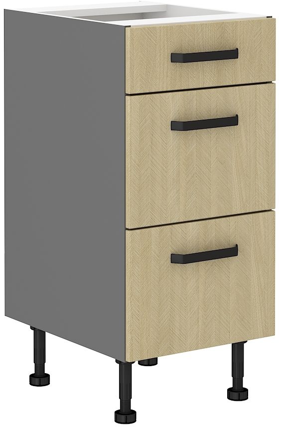 Apakšējais skapītis 40 cm ar atvilktnēm Scandi zīda kaula raksts 40D 3S BB