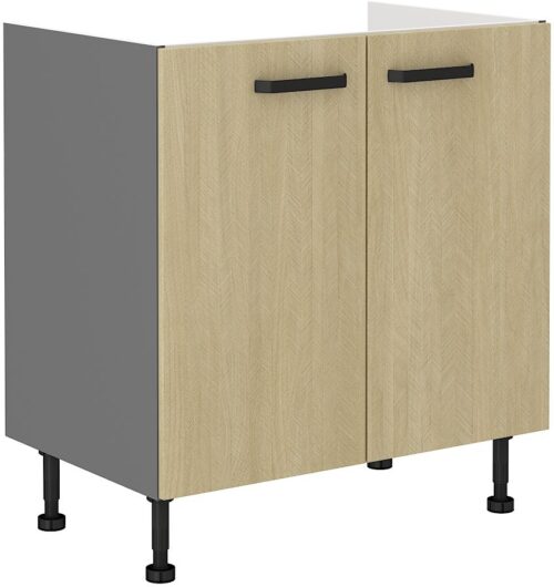 Apakšējais skapītis 80 cm, skandināvu izlietne “siļķu kaula raksts” 80ZL 2F BB