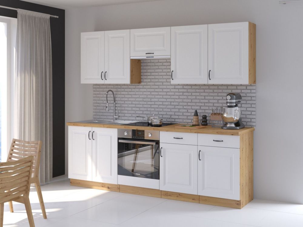 Balta MDF virtuves iekārta 240 cm Stillo