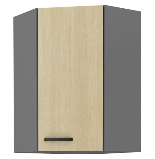Augšējais stūra skapis 60/60 cm Scandi zīda kaula raksts 60×60 GN-90 (45 grādi) 1F