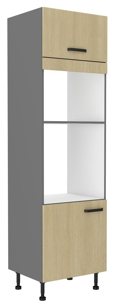 60 cm augsts skapis ar cepeškrāsni un mikroviļņu krāsni “Scandi herringbone” 60 DPM 215 2F