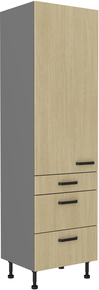 60 cm augsts uzglabāšanas skapis ar atvilktnēm “Skandināvu skujiņas raksts” 60 DKS-215 3S1F